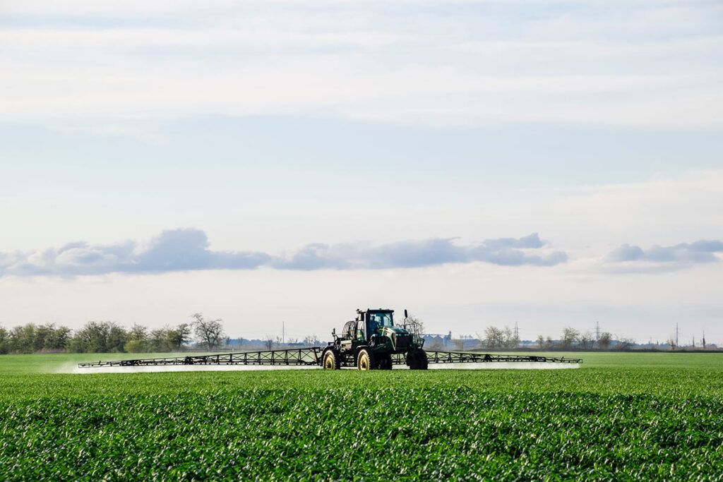 BD Ag Enterprises spraying crops with fertilizer or chemicals